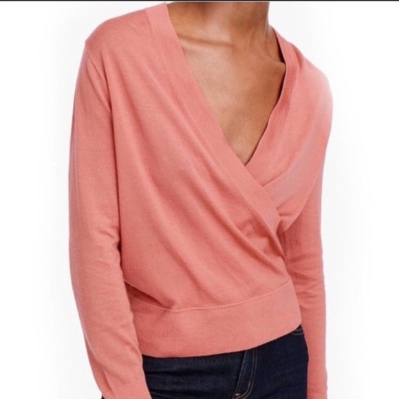 J CREW Merino Wool Wrap Sweater - Coral Rose - H715 - Sz XXS - Picture 1 of 9